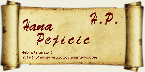 Hana Pejičić vizit kartica